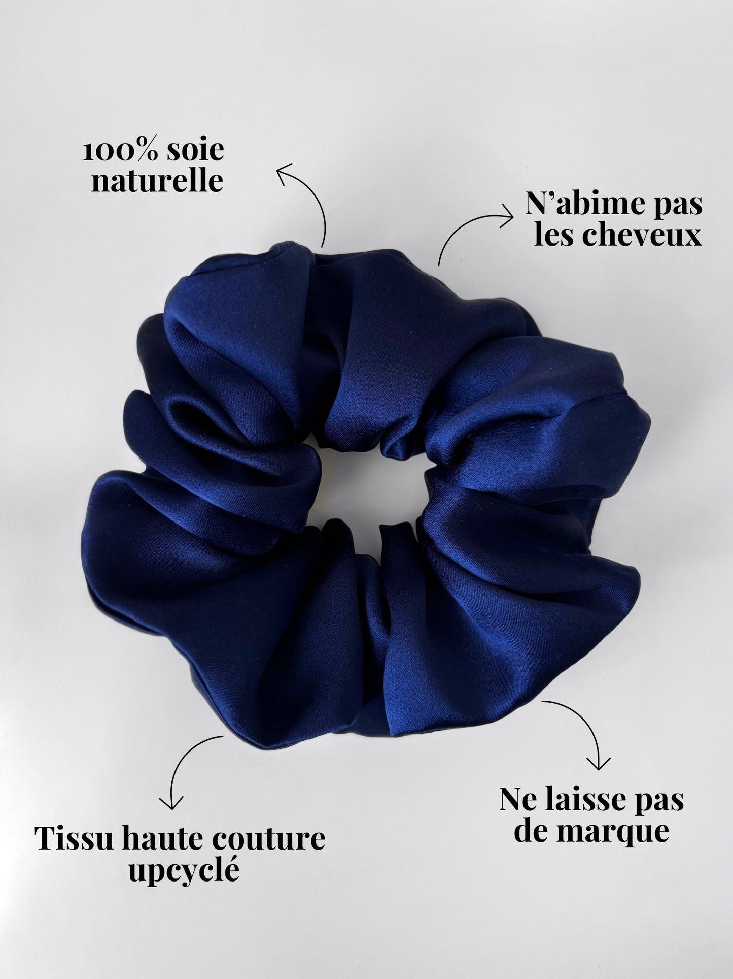 Chouchou soie - Pivoine nuit